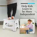 Handy Laundry Folding Lightweight Step Stool - Sturdy Enough to Support Adults and Safe Enough for Kids - Opens Easy with One Flip - Great for Kitchen, Bathroom or Bedroom (White - 9 Inch)
