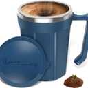 Self Stirring Coffee Mug, 18 oz Automatic Magnetic Electric Mixing Cup Stainless Steel Travel Cup for Coffee, Chocolate, Milk, Tea, Office, Home, Kitchen (Blue)