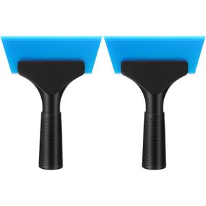 Baderke 2 Pack Small Squeegee 5 Inch, Rubber Blade Window Tint Squeegee, Mini Wiper, with No-Slip Handle, for Car Window Windshield, Mirror, Glass Door, Tile, Shower(Blue)