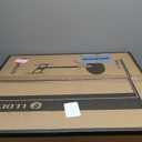 Floor Mobile TV Stand with Power Outlet, Rolling TV Cart for 27-65 Inch OLED LED Monitors, 6 Levels of Height Adjustment, Ambient Lighting on The Bottom Wheels Holds up to 88lbs, 400x400mm (Black)