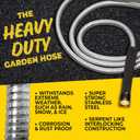 Bionic Steel PRO 100 Ft Garden Hose with Nozzle, Premium 304 Stainless Steel Metal Water Hose 100Ft Flexible Hose, Rust Proof, Lightweight, Heavy Duty, Crush Resistant Fittings, 500 PSI, 2025 Model