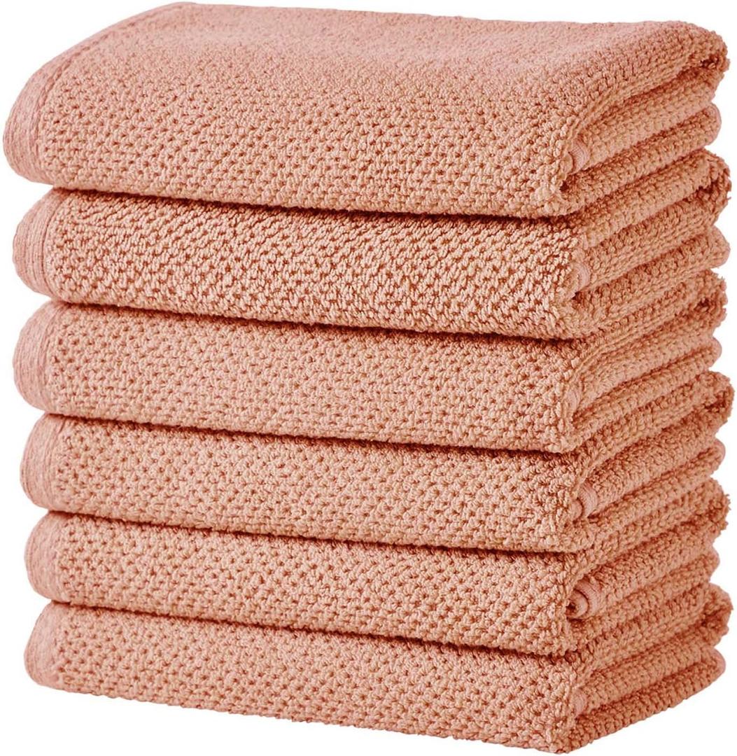 Great Bay Home Pink Hand Towels - 100% Cotton 6 Pack 26x16 Hand Towel Set - Absorbent, Quick-Drying, Durable Towels for Handroom Decor - Low-Twist, Two-Ply Fibers (Dusty Rose) Great Bay Home Pink Hand Towels - 100% Cotton 6 Pack 26x16 Hand Towel Set - Absorbent, Quick-Drying, Durable Towels for Handroom Decor - Low-Twist, Two-Ply Fibers (Dusty Rose)