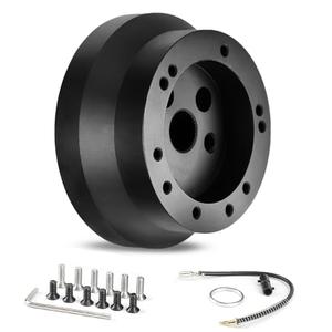CNSPEED 5 & 6 Hole Steering Wheel Hub Adapter for GMC Chevy Pontiac Cadillac Truck Pickup (Black)