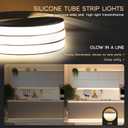 LED Strip Lights Warm White 3000K,16.4ft 110-120V Neon Rope Lights,Flexible Silicone Outdoor Waterproof Neon Strip Lights for Bedroom,Mirror,Kitchen Cabinet, Living Room,Halloween Decor