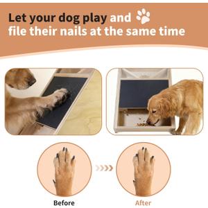 Dog Nail Scratch Board with Treat Box and Replaceable Sandpaper