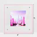 Acrylic 6x6 5x5 4x4 3x3 Floating Picture Frame Modern Desktop Display Photo Frame (Pink)
