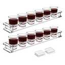 Beautyflier Pack of 1 Acrylic Shot Glass Holder, Shot Glass Serving Tray for Bar, Restaurant, Party, Family Gathering (Shot Glasses Not Included)