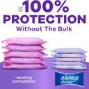 Always Discreet Adult Incontinence Pads for Women, Drier, 4 Drop Long Length, Moderate Absorbency, Pads for Bladder Control Management, Bladder Leaks, & Postpartum Pads, 54ct