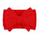 LemonSpace Handmade Red Baby Girls Bows Soft Stretchy Nylon Hair Bands Hair Accessories Baby headbands with Bows for Newborn Baby Girls Infant Toddlers Kids(Red), 3.5 Inches