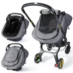 IvyWind Winter Baby Car Seat Cover, Universal Carseat Cover for Babies with Breathable Mesh Window, Infant Car Seat Covers to Keep Warm, Carseat Waterproof Canopy for Newborn Boy Girl, Dark Gray