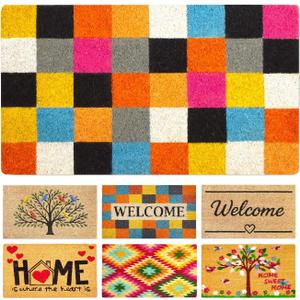 Coir Door mats Outdoor, Door mat Outside Entrance, Welcome mat Indoor, Doormat Outdoor, Funny Door mats Outside, Coir Doormat 16"x27.5" (Squares)