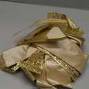 Christmas Tree Topper Bow, 43x13 Inches Large Toppers Bows for Christmas Tree, Glitter Satin Mesh Streamer and Wired Edge, Xmas Ornament Treetop Hanging Decorations & Gift