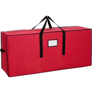 Sattiyrch Christmas Tree Storage Bag,Fits Up to 6 ft Tall Artificial Tree,Heavy Duty 600D Canvas Red Christmas Tree Storage Container with Sleek Dual Zipper and Durable Handles,45" x 15" x 20"