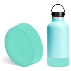 Linkidea Water Bottle Boot Compatible with YETI Rambler Bottle 64oz, Silicone Water Bottle Bottom Sleeve Cover Protector, Waterbottle Bumper (Mint)