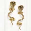 Indian Shelf Antique Brass Cabinet Pulls Cobra Snake Decorative Door Handles Interior Antique Gold Cabinet Handles for Cabinets and Drawers Vintage Gold Door Handles 1 Pair