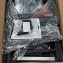 Furnulem Tall Night Stand with Charging Station and Led Light, Small Dresser with Open Shelf and 4 Storage Drawers, Black Side Table Fabric Nightstand for Bedroom, Entryway, Bedside Furniture | and Led Light, 4 Storage Drawers, Open Shelf, Entryway, for Bedroom