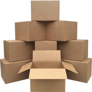 Amazon Basics Cardboard Moving Boxes for Packing and Shipping, Medium Size, 18" x 14" x 12", Brown, 10-Pack