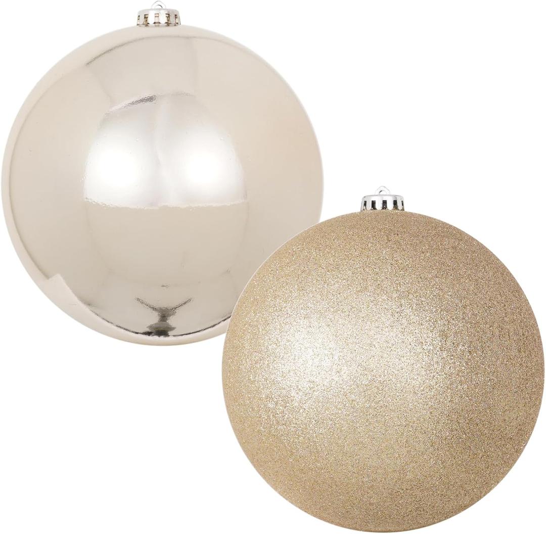 8in Large Christmas Ornaments Shatterproof Christmas Ball Ornaments Giant Xmas Tree Decoration Decorative Hanging Mercury Balls for Party,Home,Holiday (Gold,2pc)
