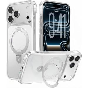 TORRAS Ostand Slim for iPhone 17 Pro Max Case Clear, Upgraded Magnetic Stand, Fit for MagSafe, Frameless with Thin Open-Edge Fit, Minimalist Phone Case for iPhone 17 Pro Max, 6.9'', Drop Protection