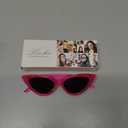 livho Retro Vintage Narrow Cat Eye Sunglasses for Women Clout Goggles Plastic Frame (Barbie Powder)