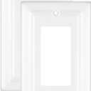 Monarch Abode Rocker Light Switch Cover Plate  1-Gang White Decorator Wall Plates, Architectural Decorative Outlet Covers Wall Plates for Receptacle, GFCI Electric Outlet Cover, Pack of 2