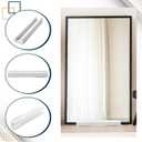 Colingmill 1 Pcs Wooden Floor Mirror Stand Anti Slip Base for Full Length Mirrors Stable Support Holder Bracket with Enlarged Non Slip Pads for Home Mirror Frames (14 x 2.7 x 1.7 Inches,White)