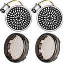 PBYMT 2inch Rear Turn Signals, 81 LEDs 1157 Turn Signals with 2 Smoked Lens Cap Fit for Harley Touring Road Glide Road King Electra Glide Street Glide Sportster Iron Dyna Softail 1986-2024