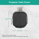 SunPatio Liquid Propane Tank Cover 20 LB, Heavy Duty Waterproof Propane Cylinder Cover, Dress up Your Tank, 14" Dia x 16.5" H, Black