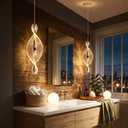 1 Lights Modern Pendant Lighting LED Dimmable Chandelier for Kitchen Island Dining Room Living Room Acrylic Gold