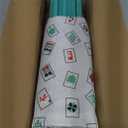 Mahjong Racks with Pushers, Light Green Wooden American Mahjong Tile Pushers and Racks Set of 4, with White Printed Mahjong Racks Drawstring Bag, Mahjong Accessories (19.68 Inches), 19.68" L x 2.55" W x 1.06" H