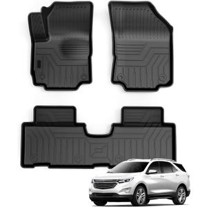 KUST Custom Fit Floor Mats for Chevy Equinox/GMC Terrain 2018-2024 (No for EV), All Weather TPE Rubber Car Mats for Equinox Accessories Front Rear 2 Row Liners, High Edges Non-Slip