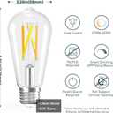Linkind E26 Smart Edison Bulbs, 2700K-6500K Tunable WiFi Edison Bulbs with Remote Control, 8W 60W Equivalent Dimmable ST19 (ST58) Vintage Light Bulbs 800lm, Compatible with Alexa & Google Home, 4-Pack