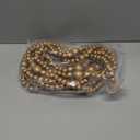 12 Feet Christmas Wooden Beads Garland Round Craft Farmhouse Vintage Wood Bead Garlands for Xmas Decoration Supplies (Gold)