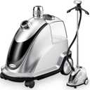 Anthter Steamer for Clothes, 1500W Powerful Standing Garment Steamer with Roll Wheels, 2.4L Water Tank for 90 Mins Continuous Steaming, 35s Fast Heat-up (Silver)