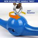 Ninja-Twister Swing Spins Set: Slackline Attachments - 360 Handle Twist-Spin Flips Toy Activate Ninja Powers Warrior Accessories Kids Hang Toys for Playground Backyard Blue