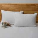 CHUFFED Linen Pillow Cases 2 Pack 100% Linen Standard Pillowcases, Breathable and Cooling Washed Queen Pillow Shams with Zipper Closure, 20x30 Inches,White
