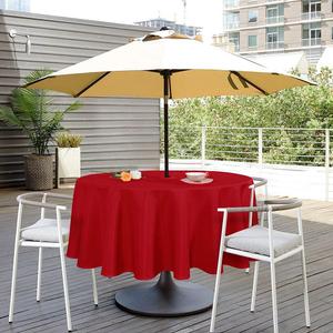 SARAFLORA Outdoor and Indoor Tablecloth -60 inch Round, Red Wrinkle Free Washable Waterproof Table Cloth with Umbrella Hole and Zipper Round Table Cover for Spring/Summer/Patio/Picnic/BBQS/Party
