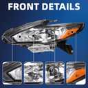 Zhaoyang Halogen Headlight Assembly Compatible with 2016 2017 2018 Nissan Altima Chrome Shell Transparent Lens Headlamp Replacement w/o Bulbs (Left Driver Side)
