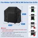 SunPatio BBQ Grill Cover 52 Inch, Outdoor Durable Waterproof Gas Barbecue Cover, Compatible for Weber Spirit 200 and 300 Series, Charbroil and Kenmore Grills, Compared to Weber 7106, 52" x 26" x 43"H