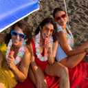 2 x Premium Hawaiian Flower Lei, Vibrant Tropical Necklace with Durable Hypoallergenic Fabric, Ideal for Moana Birthdays, Beach Themes & Summer Celebrations(4 Pack)