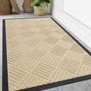 Smiry Front Door Mat Outside Entrance, Natural Rubber Doormat, 71x47 Inch