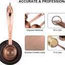 Measuring Cups Set, Copper Measuring Cup Set 7, Stainless Steel Measuring Cups, Kitchen Metal Measuring Cup, Dry Baking Measuring Cups Set, 1/8, 2/3 & 3/4 Heavy Duty Measure Cups for Food, 7 different sizes