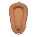 Baby Lounger, Newborn Lounger for 0-24 Months, 100% Cotton Soft Adjustable Baby Floor Seat for Travel, Co Sleeper for Girls Boys in Bed, Portable Baby Nest Lounger,Family Essentials(Brown)