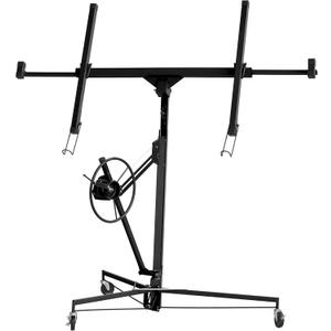 Elevon 11FT Drywall Lift Panel Hoist Jack Lifter, 150LBS Heavy Duty Sheetrock Lift, Rolling Caster Wheels, Lockable Construction Tools, Adjustable Telescopic Arm, Black