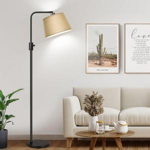 Nintiue Dimmable Floor Lamp, 1000 LM LED Edison Bulb Included, Arc Floor Lamps for Living Room Modern Standing Lamp Tall Lamps for Living Room Bedroom-Champagne (Champagne gold-Linen Shade)