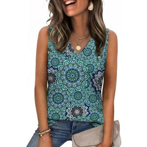 Zeagoo Tank Top for Women V Neck Loose Fit Sleeveless Summer Tops Business Casual Outfits Dressy Blouses Shirts,XL