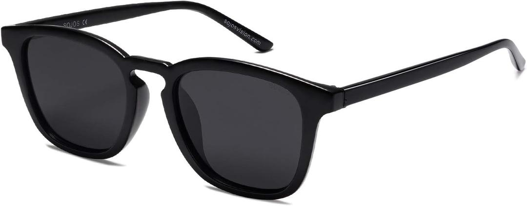 SOJOS Polarized Sunglasses for Women Men Classic Vintage Style Shades (Black/Grey)