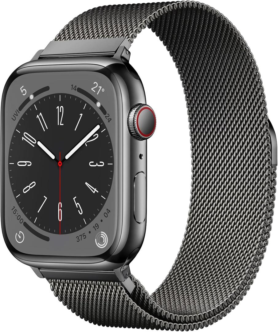 Original Stainless Steel Milanese Loop Compatible with Apple Watch Band 38mm 40mm 41mm 42mm 44mm 45mm 46mm 49mm, Magnetic Clasp Band for iWatch Series 11 10 9 8 7 6 5 4, SE 3 2 1 Ultra3 2, Women & Men