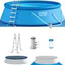 Intex 28167EH Easy Set Inflatable Swimming Pool Set: 15ft x 48in  Includes 1000 GPH Cartridge Filter Pump  Removable Ladder  Pool Cover  Ground