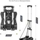 Vsaikeo Small Folding Hand Truck Dolly with 2 Wheels, Lightweight Aluminum Foldable Luggage Cart, Collapsible Cart Portable Dolly for Airport Travel Moving Use